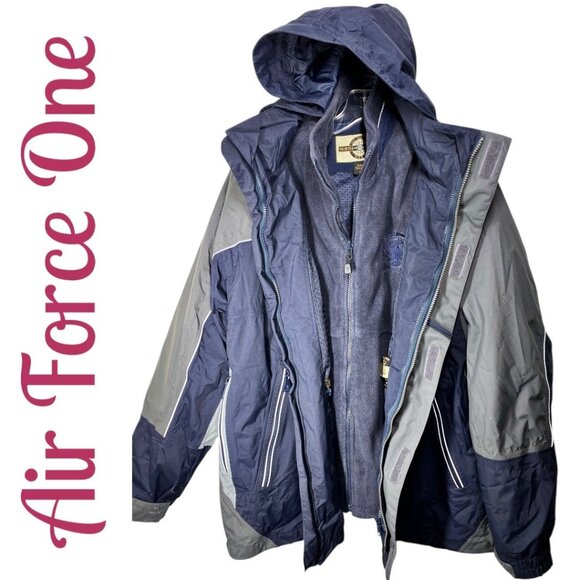 AIR FORCE ONE PRESIDENTIAL SEAL NORTH END VINTAGE 3-IN-1 JACKET HOODED PARKA, LG - Picture 15 of 15